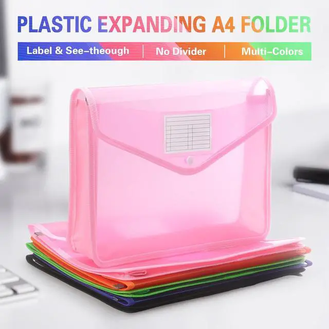 Alt view image 3 of 7 - Plastic Expanding File Folder, Fit Letter/A4 Size, Pink, 1 Pack