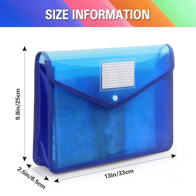 Alt view image 2 of 7 - Plastic Expanding File Folder, Fit Letter/A4 Size, Blue, 1 Pack