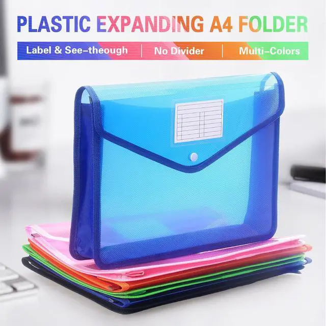 Alt view image 3 of 7 - Plastic Expanding File Folder, Fit Letter/A4 Size, Blue, 1 Pack
