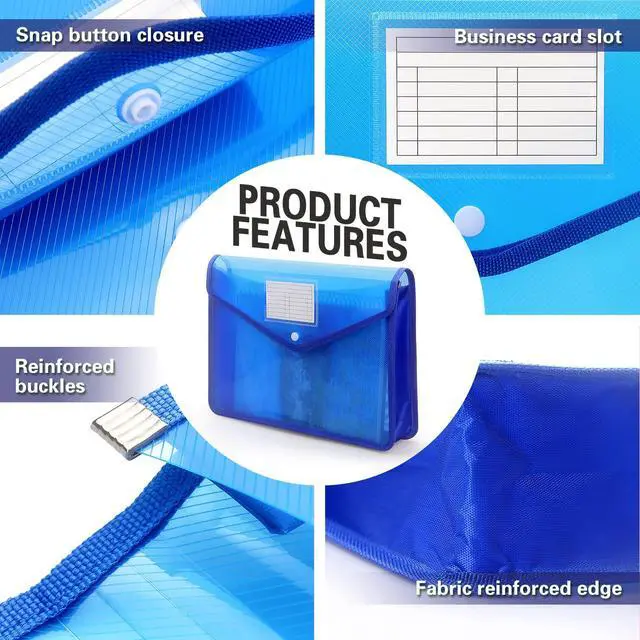 Alt view image 4 of 7 - Plastic Expanding File Folder, Fit Letter/A4 Size, Blue, 1 Pack