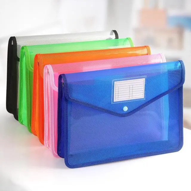 Alt view image 7 of 7 - Plastic Expanding File Folder, Fit Letter/A4 Size, Blue, 1 Pack