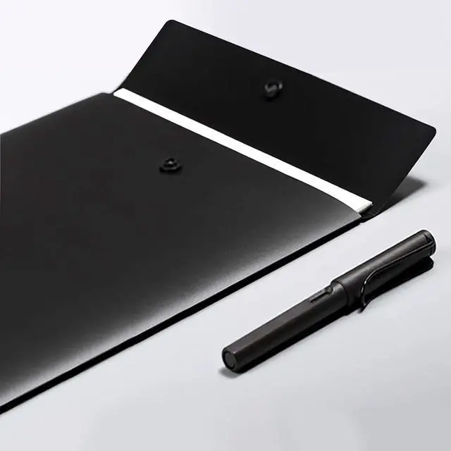 Alt view image 3 of 7 - Vertical File Folders Poly Filing Envelope Plastic Project Folder with Snap Button Closure for A4 Letter Size Paper (Pack of 5, Black)