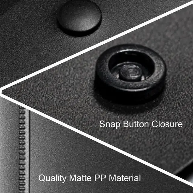 Alt view image 6 of 7 - Vertical File Folders Poly Filing Envelope Plastic Project Folder with Snap Button Closure for A4 Letter Size Paper (Pack of 5, Black)