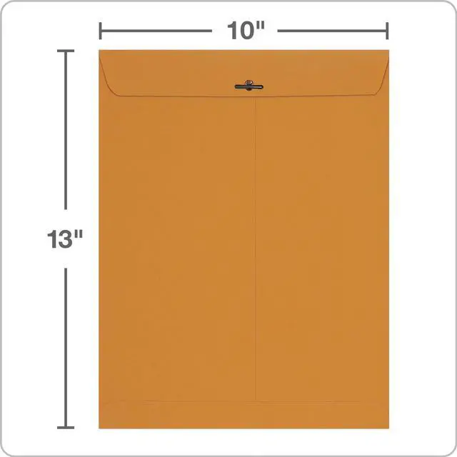Alt view image 3 of 7 - 10 x 13 Clasp Envelopes, Gummed, 28 lb Brown Kraft, for Mailing Flat Letter Size Documents or Photos, Bulk Pack, 30 Per Pack (COLO405)