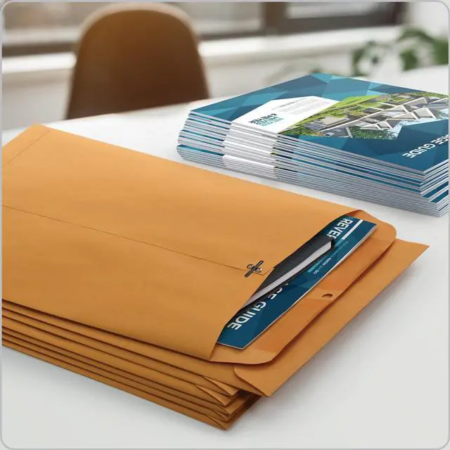 Alt view image 6 of 7 - 10 x 13 Clasp Envelopes, Gummed, 28 lb Brown Kraft, for Mailing Flat Letter Size Documents or Photos, Bulk Pack, 30 Per Pack (COLO405)