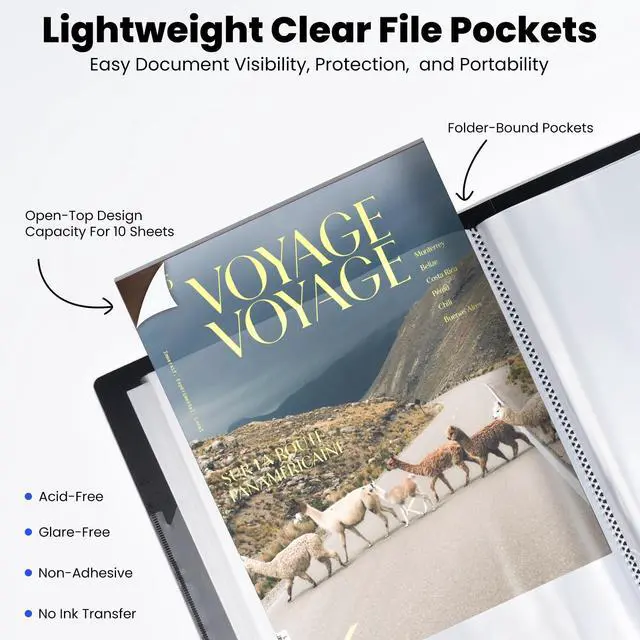 Alt view image 4 of 7 - 30-Pocket Portfolio Binder Display 60 Pages, 8.5x11