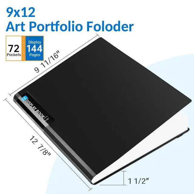 Alt view image 3 of 7 - Art Portfolio 9"x12", 72 Pockets Large Portfolio Folder Display
