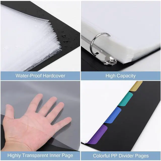 Alt view image 3 of 6 - 50-Pocket Binder with Plastic Sleeves for Letter/A4 Size