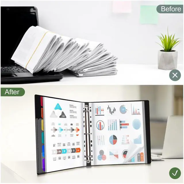 Alt view image 5 of 6 - 50-Pocket Binder with Plastic Sleeves for Letter/A4 Size