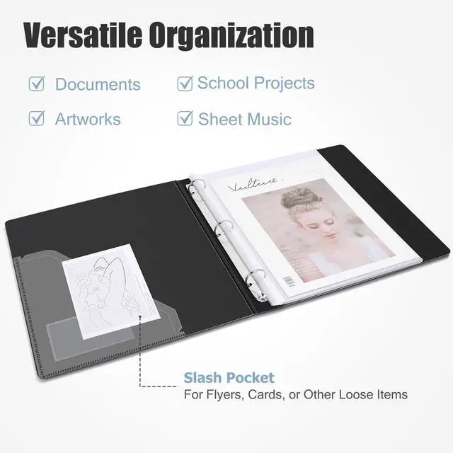 Alt view image 4 of 6 - 50-Pocket Binder with Plastic Sleeves for Letter/A4 Size
