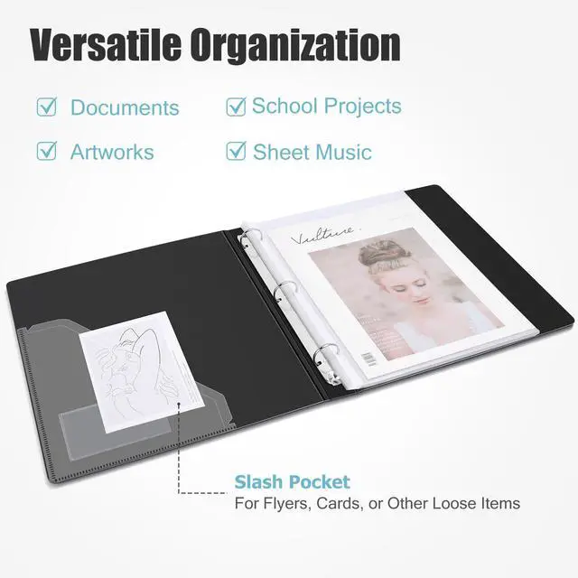 Alt view image 2 of 7 - 50-Pocket Binder with Plastic Sleeves, High-Capacity Organizer