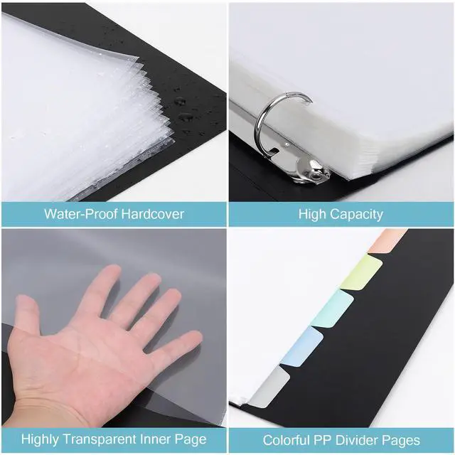 Alt view image 3 of 7 - 50-Pocket Binder with Plastic Sleeves, High-Capacity Organizer