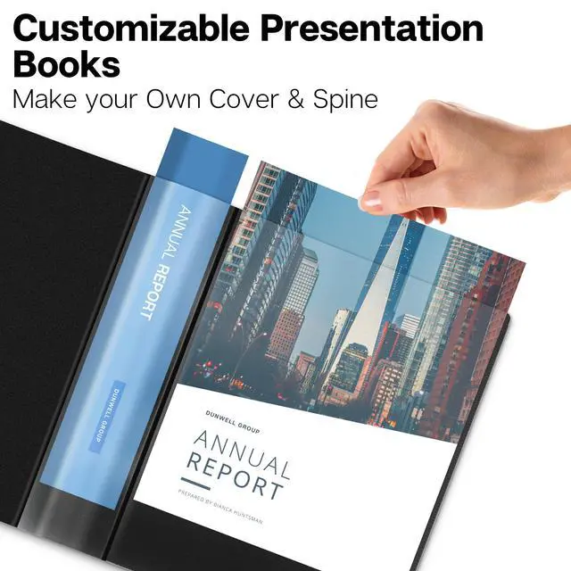 Alt view image 2 of 7 - Presentation Binder 48-Pocket, Displays 96 Pages, 8.5x11 Portfolio Binder with Plastic Sleeves, Storage and Organizer for Documents, Photos, Kids Artwork, Projects, Recipes (Black)
