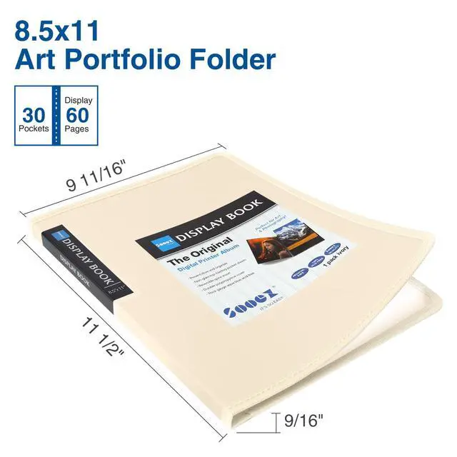 Alt view image 2 of 7 - 30-Pocket Binder with Plastic Sleeves 8.5x11,Heavy Duty Art Portfolio