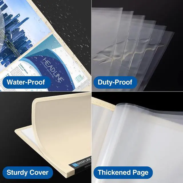 Alt view image 6 of 7 - 30-Pocket Binder with Plastic Sleeves 8.5x11,Heavy Duty Art Portfolio