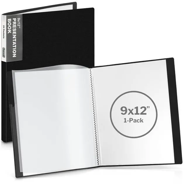 Main image of 9x12 Presentation Binder, 24 Pockets, Displays 48 Pages, Aqua