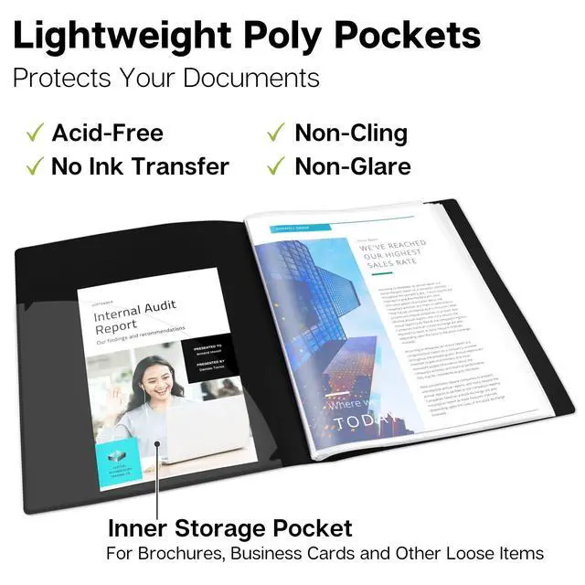 Alt view image 5 of 7 - 9x12 Presentation Binder, 24 Pockets, Displays 48 Pages, Aqua