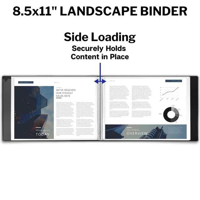 Alt view image 4 of 7 - 8.5x11 Portfolio Binder, Horizontal, 24 Pockets, Poly