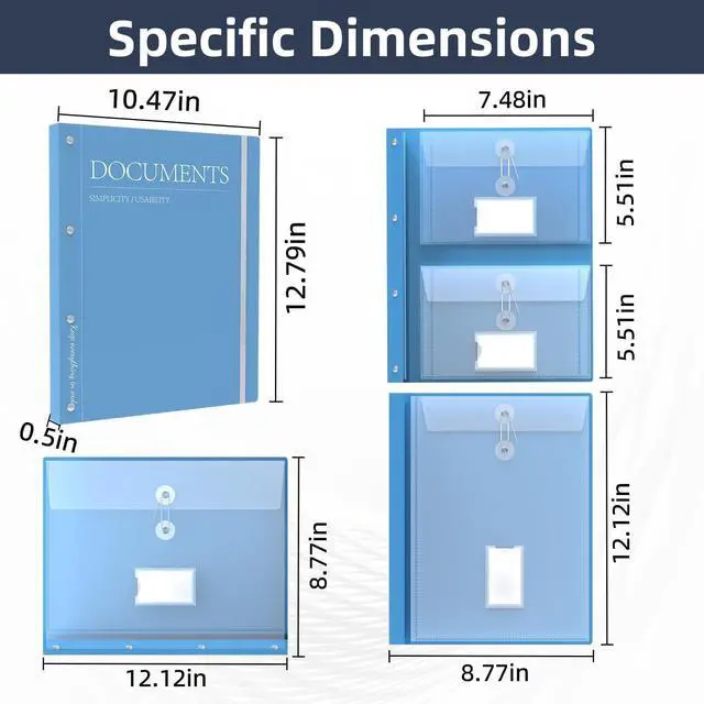 Alt view image 4 of 7 - Important Document Organizer, Folders for Documents, Family File Folder Organizer with Elastic Band, Binder Organizer for Paper, Certificates, Passports, Photos, 1 pc