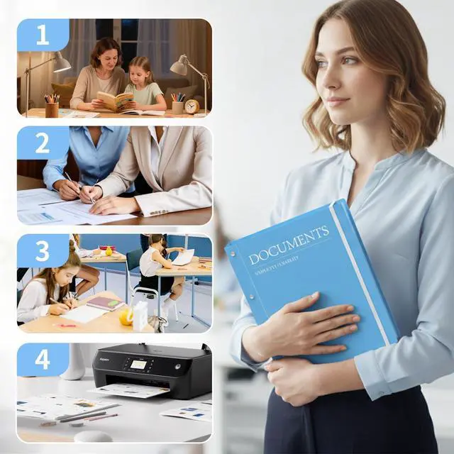 Alt view image 7 of 7 - Important Document Organizer, Folders for Documents, Family File Folder Organizer with Elastic Band, Binder Organizer for Paper, Certificates, Passports, Photos, 1 pc