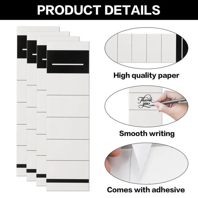 Alt view image 3 of 7 - 100 Pcs Spine Labels for Lever Arch File Self-Adhesive, Folder Spine Stickers, Folder LabelsFile LabelsSpine Labels for Folders, Lever Arch Folders Stickers for Home School Office(54x190mm/36x190mm)