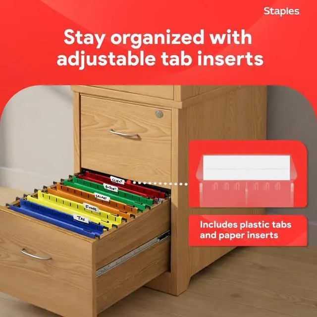 Alt view image 5 of 6 - Poly Expanding Hanging File Pockets, Letter Size, Assorted Colors, Durable Poly Construction 5/Pack