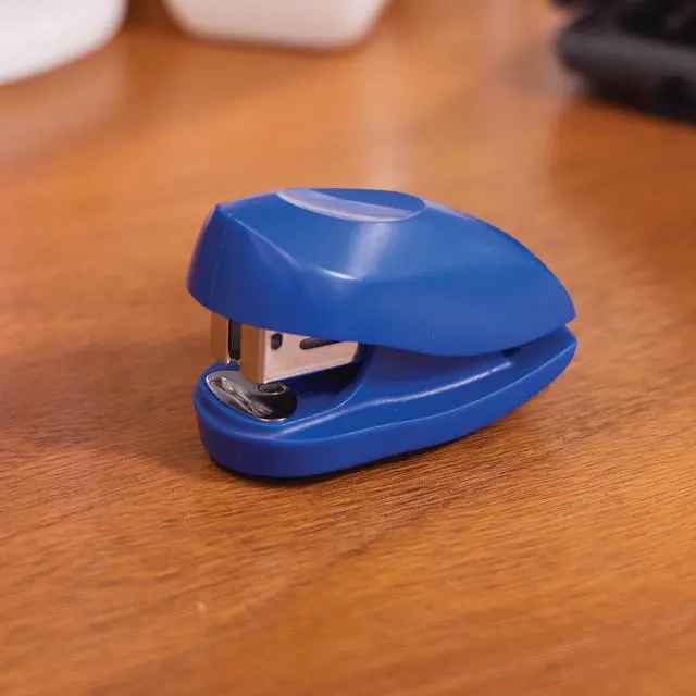 Alt view image 6 of 6 - Mini Stapler, 12 Sheet Capacity, includes Built-In Staple Remover & 1000 Standard Staples, Tot, Blue (79172)