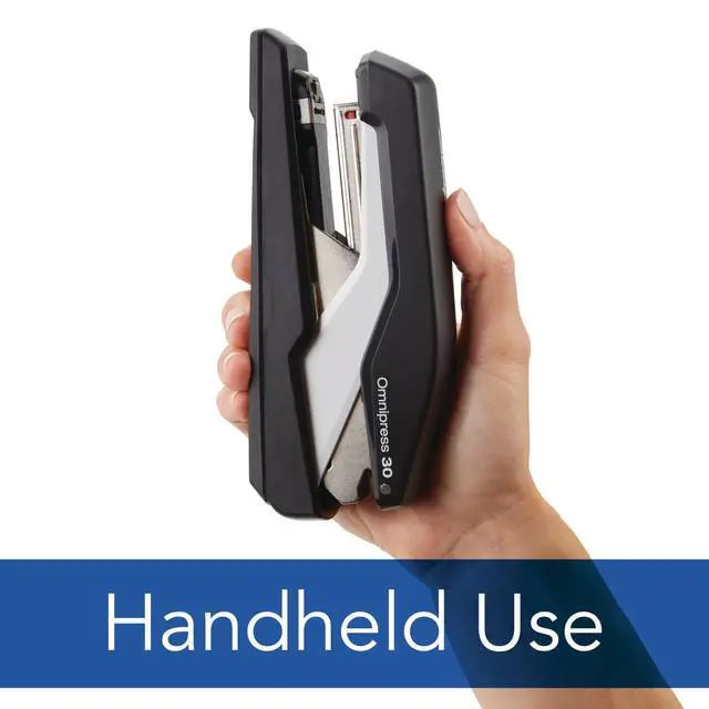 Alt view image 5 of 7 - Stapler, Omnipress 30 Stapler, "Press Anywhere for Easier Use", 30 Sheet Capacity, Black/Gray (5000585A)