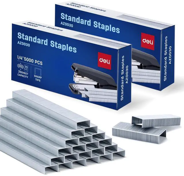 Main image of Staples, 10000 Staples, 1/4'' Length, 210/Strip, 2 Boxes of 5000 Each
