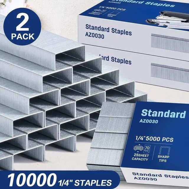 Alt view image 3 of 7 - Staples, 10000 Staples, 1/4'' Length, 210/Strip, 2 Boxes of 5000 Each
