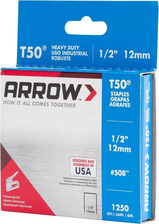 Alt view image 6 of 7 - 508 Heavy Duty T50 1/2-Inch Leg Length, 3/8-Inch Crown, Staples for Upholstery, Construction, Furniture, Crafts, 1250 Count(Pack of 1) | Heavy Duty, For Upholstery, Construction, Furniture, Crafts