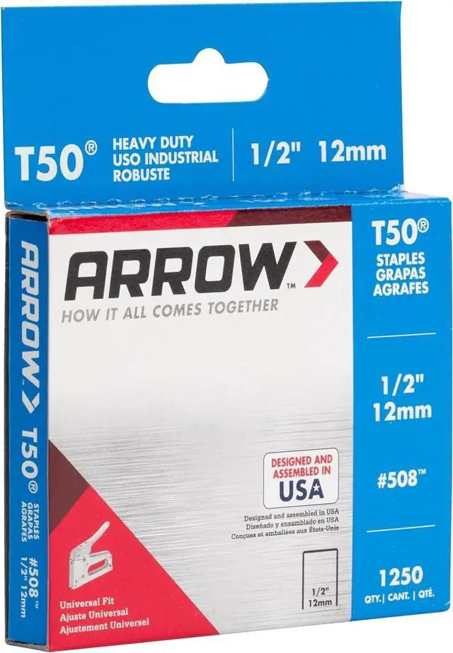 Alt view image 7 of 7 - 508 Heavy Duty T50 1/2-Inch Leg Length, 3/8-Inch Crown, Staples for Upholstery, Construction, Furniture, Crafts, 1250 Count(Pack of 1) | Heavy Duty, For Upholstery, Construction, Furniture, Crafts