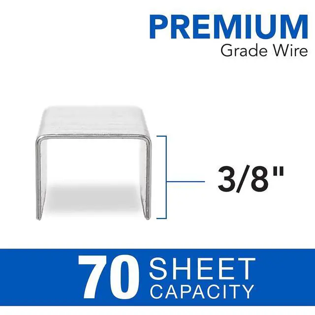 Alt view image 4 of 6 - Staples, Premium High Capacity for Desktop Staplers, 3/8" Length, 125/Strip, 2500/Box, Jam Free, Optima (35550)