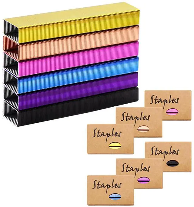 Main image of 6000 Colored Staples Colorful 26/6 Standard Staple for Desk Manual Stapler Refill, 1000 Per Color, for Office Supplies Accessories (Colorful)