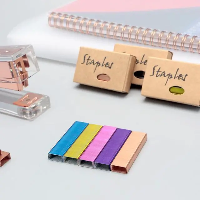 Alt view image 3 of 7 - 6000 Colored Staples Colorful 26/6 Standard Staple for Desk Manual Stapler Refill, 1000 Per Color, for Office Supplies Accessories (Colorful)