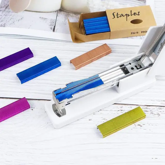 Alt view image 7 of 7 - 6000 Colored Staples Colorful 26/6 Standard Staple for Desk Manual Stapler Refill, 1000 Per Color, for Office Supplies Accessories (Colorful)