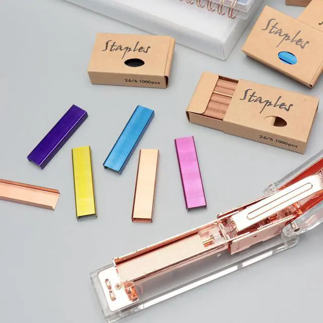 Alt view image 4 of 7 - 6000 Colored Staples Colorful 26/6 Standard Staple for Desk Manual Stapler Refill, 1000 Per Color, for Office Supplies Accessories (Colorful)