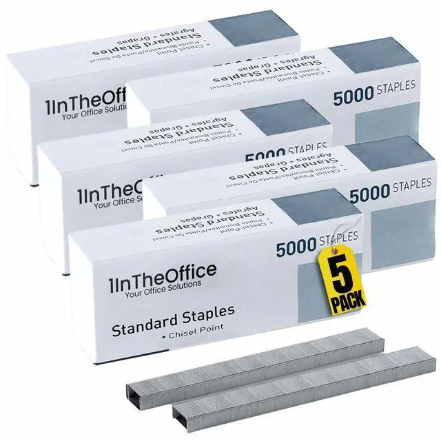 Main image of Standard Staples - 1/4" Leg Length, 5,000 Staples/Pack, 5 Pack