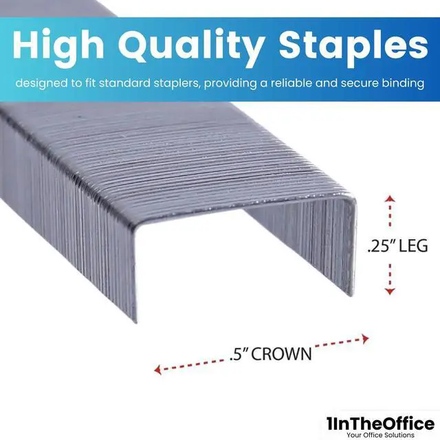 Alt view image 3 of 6 - Standard Staples - 1/4" Leg Length, 5,000 Staples/Pack, 5 Pack