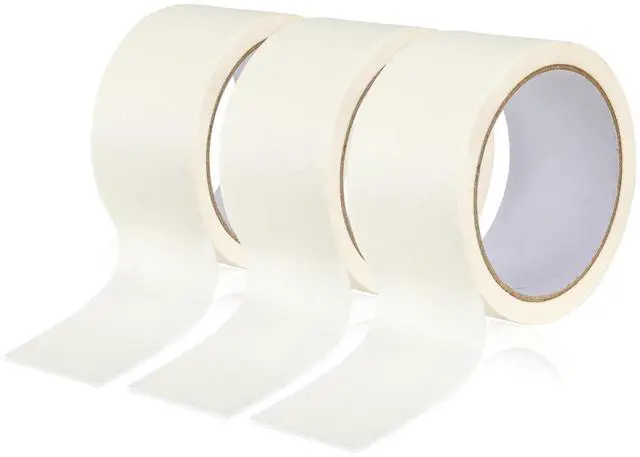 Main image of Masking Tape 2 inch 3 Pack 65.6 feet Thick 2 inch Wide Painters Masking Tape Strong Adhesive Clean Removal for Painting Labeling Crafts Home Total 196.8 feet