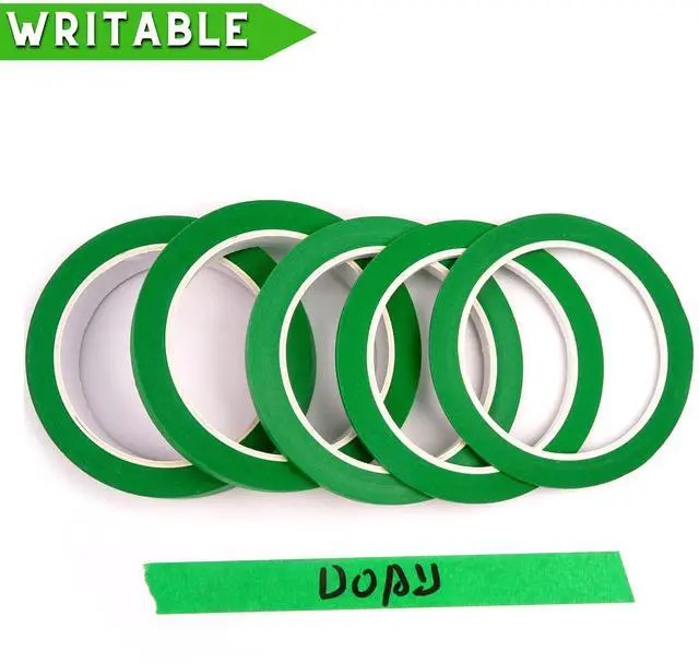 Alt view image 5 of 7 - 5 Rolls Pinstripe Tape - Masking Tape 1/16", 1/8", 1/4", 1/2", 3/4" - Thin Painters Masking Automotive Tape for DIY, Car, Auto, Paint, Art, Tumblers (Green)