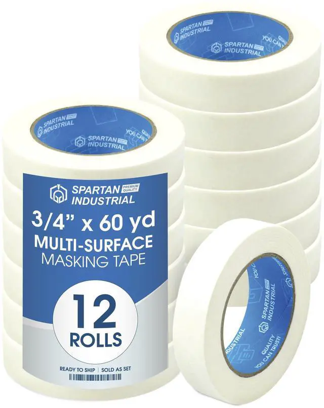 Main image of 0.75" X 60 yd Masking Tape - 12 Beige Tape Rolls