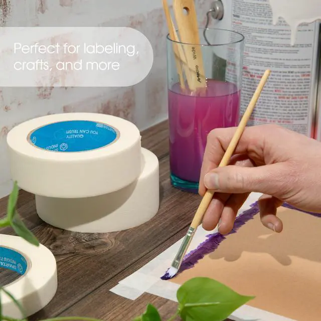 Alt view image 6 of 7 - 0.75" X 60 yd Masking Tape - 12 Beige Tape Rolls