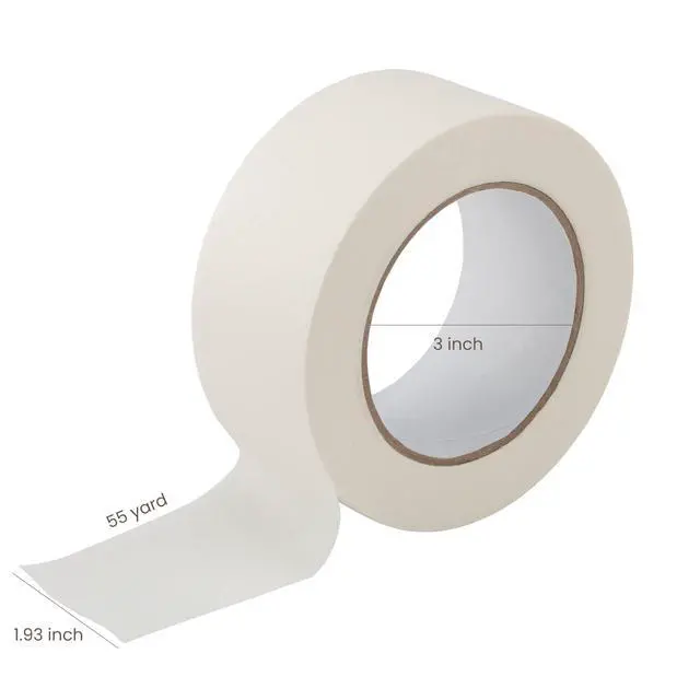 Alt view image 2 of 7 - Masking Tape 2 inch Wide, 2 Pack General Purpose Masking Tape Beige, White Tapes for Painting, Arts, Crafts, 2 inch x 55 Yards x 2 Rolls (110 Total Yards)