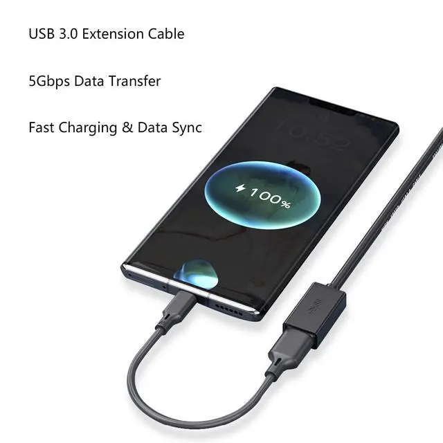 Alt view image 3 of 6 - USB 3.0 Extension Cable, 5Ft USB-A Male to Female Cord 2-Pack