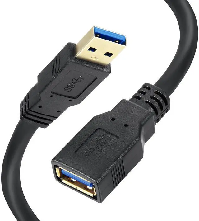 Main image of USB 3.0 Extension Cable 20 FT,5Gbps High Speed Data Transfer Extra Long A Male to A Female Connector for PC,Computers, Printer, External HDD & More,Black,20FT