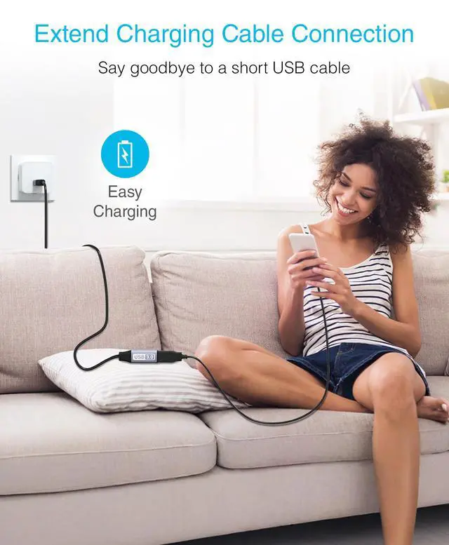 Alt view image 4 of 7 - USB 3.0 Extension Cable 6FT (5 Gbps USB Extender Cord) - Short USB Extension Cable for Webcam, VR Headset, Printer, Hard Drive, Keyboard, Mouse