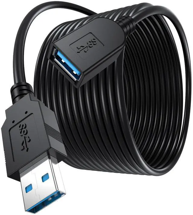 Main image of USB Extension Cable 20 ft, Extra Long USB 3.0 Extender Cord 5Gbps Data Transfer, Type A Male to USB-A Female Extension Active Cable Compatible with Keyboard Mouse Security Camera Printer Flash Drive