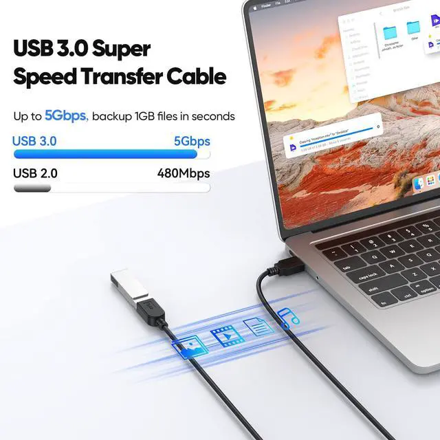 Alt view image 3 of 7 - USB Extension Cable 20 ft, Extra Long USB 3.0 Extender Cord 5Gbps Data Transfer, Type A Male to USB-A Female Extension Active Cable Compatible with Keyboard Mouse Security Camera Printer Flash Drive