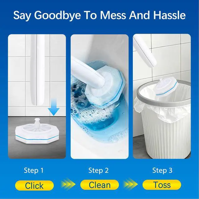 Alt view image 6 of 7 - 64 Count Disposable toilet brush head for Clorox Toilet Wand, Disposable Toilet Brush Heads, 5X Cleaning Power, Tear-Resistant, Fresh Scent
